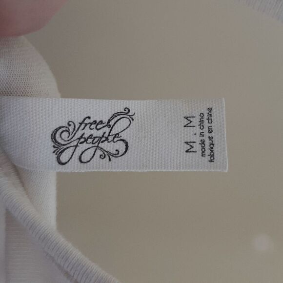 Free People Sweet Thang Cross Back Lace Panel Long Sleeve Size Medium - Picture 9 of 10